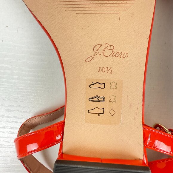 NEW J. Crew Hazel Ankle Strap Sandals in Red Patent Leather - Picture 11 of 13